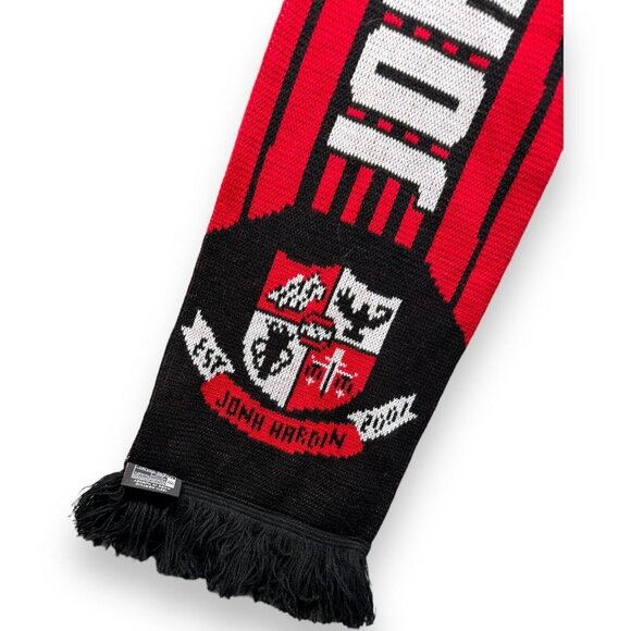 Ruffneck John Hardin High School Red and Black Acrylic 60x8 Inch Scarf Kentucky - Picture 2 of 7